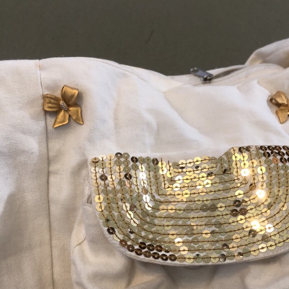 CANDIE’S hobo shoulder gold tone sequined BAG - Picture 12 of 16